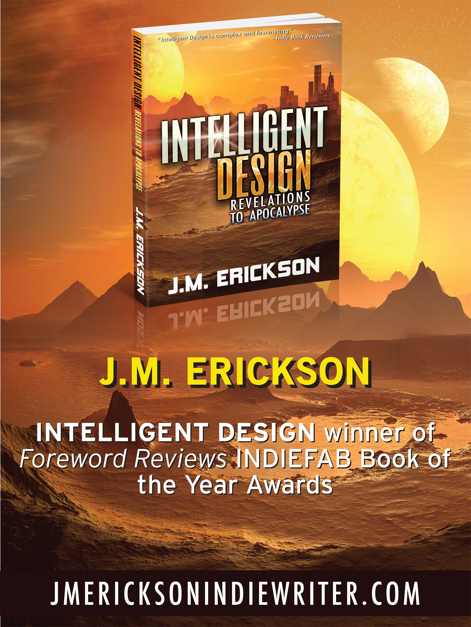 J.M. Erickson complete series catalog poster — Future Prometheus, Intelligent Design, and Albatross